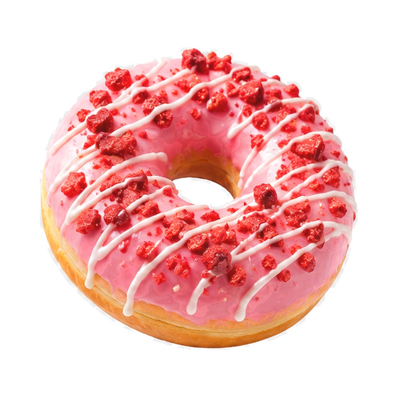 いちごチョコにフリーズドライストロベリーをのせたBerry Popドーナツ