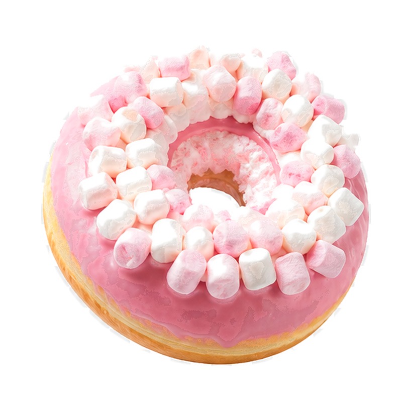 マシュマロをのせたPink Cloudドーナツ